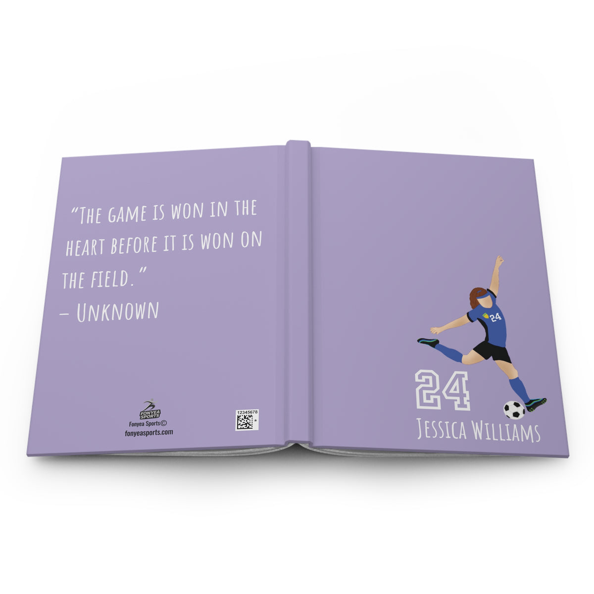 Soccer Girl Personalized Blank Lined Journal — Hardback Edition
