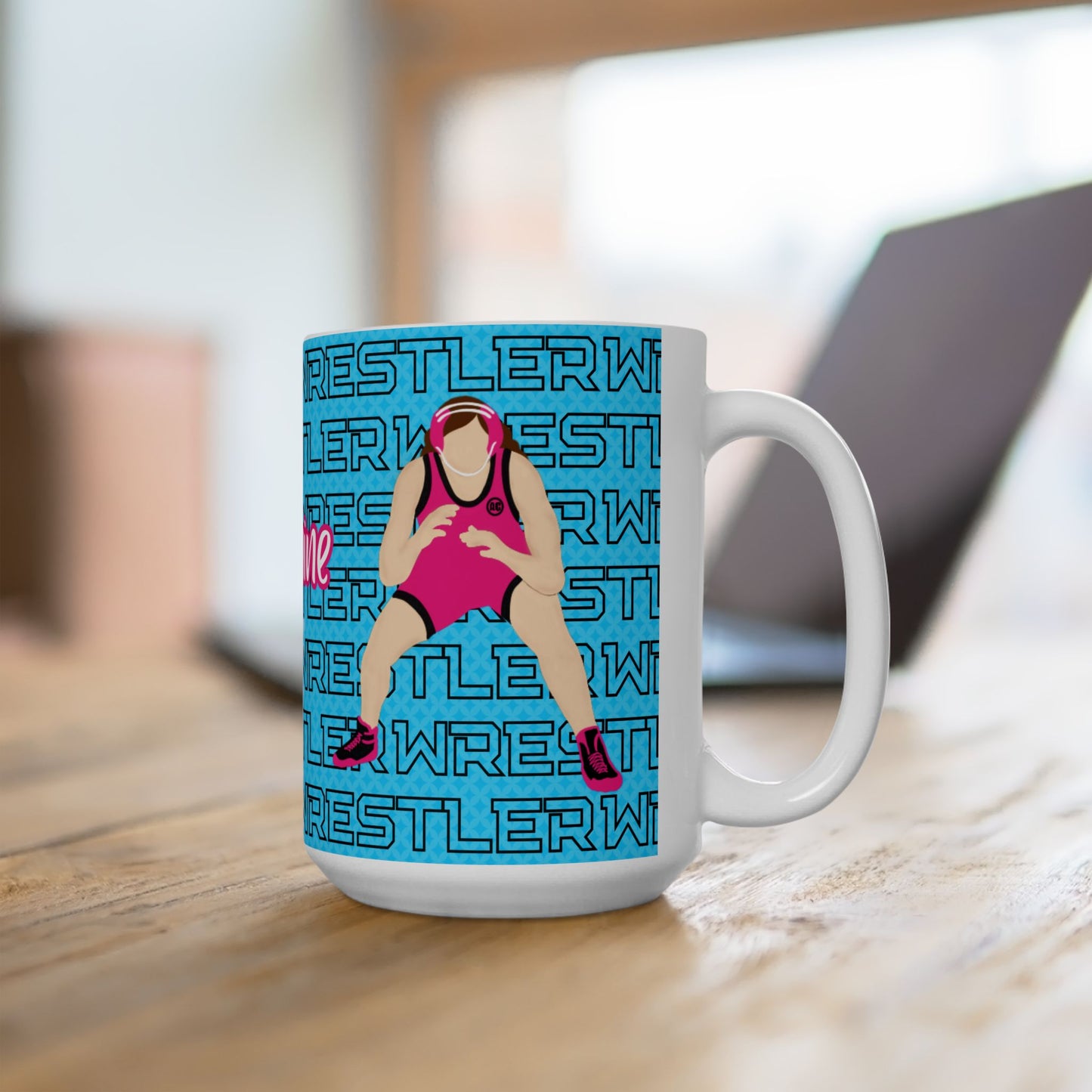 Girl Wrestler Coach Gift Ceramic Mug — Personalized 11oz/15oz Fonyea Sports