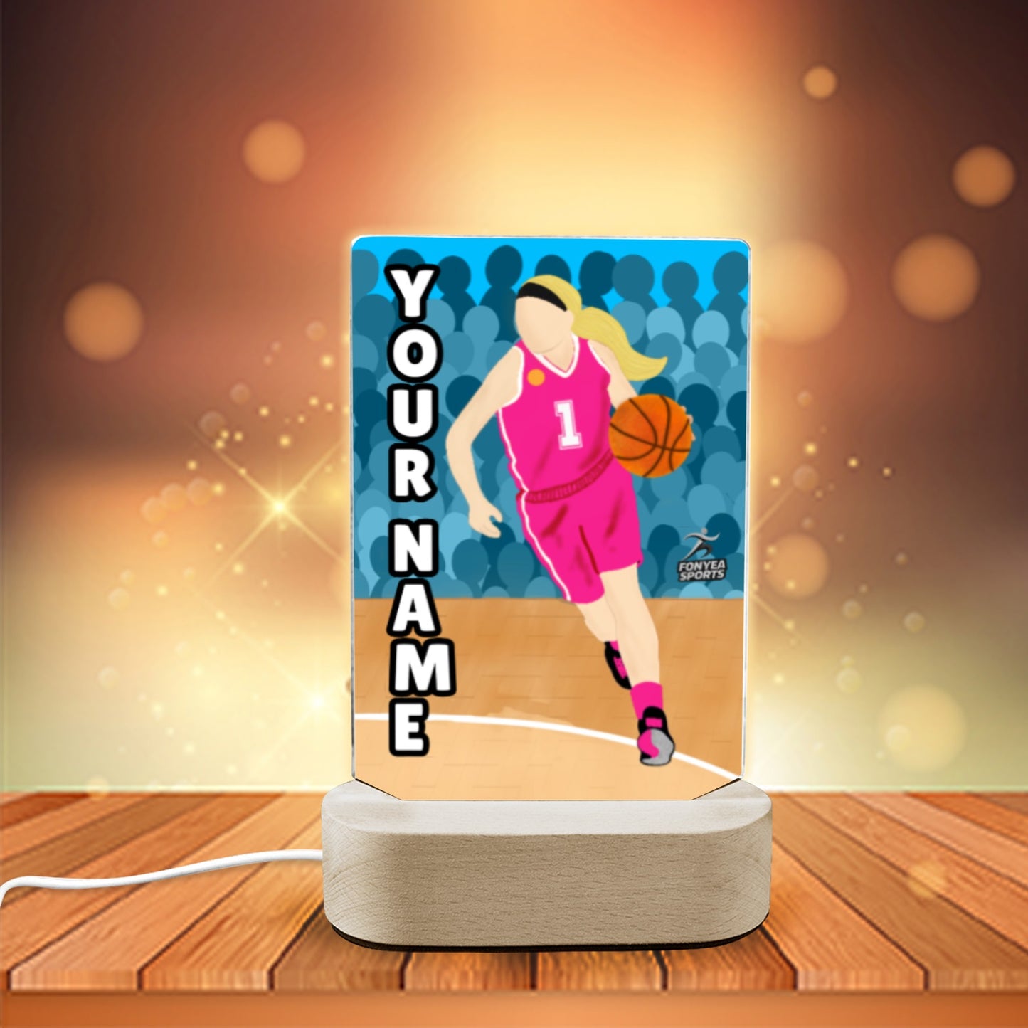 Fonyea Sports Basketball Girl Acrylic LED Night Light