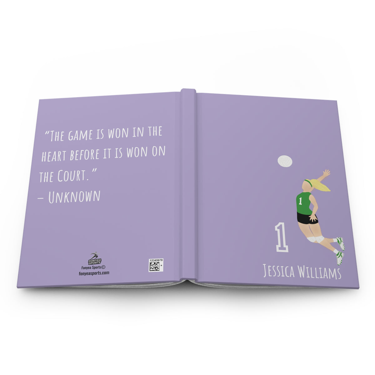 Volleyball Girl Personalized Blank Lined Journal — Hardback Edition