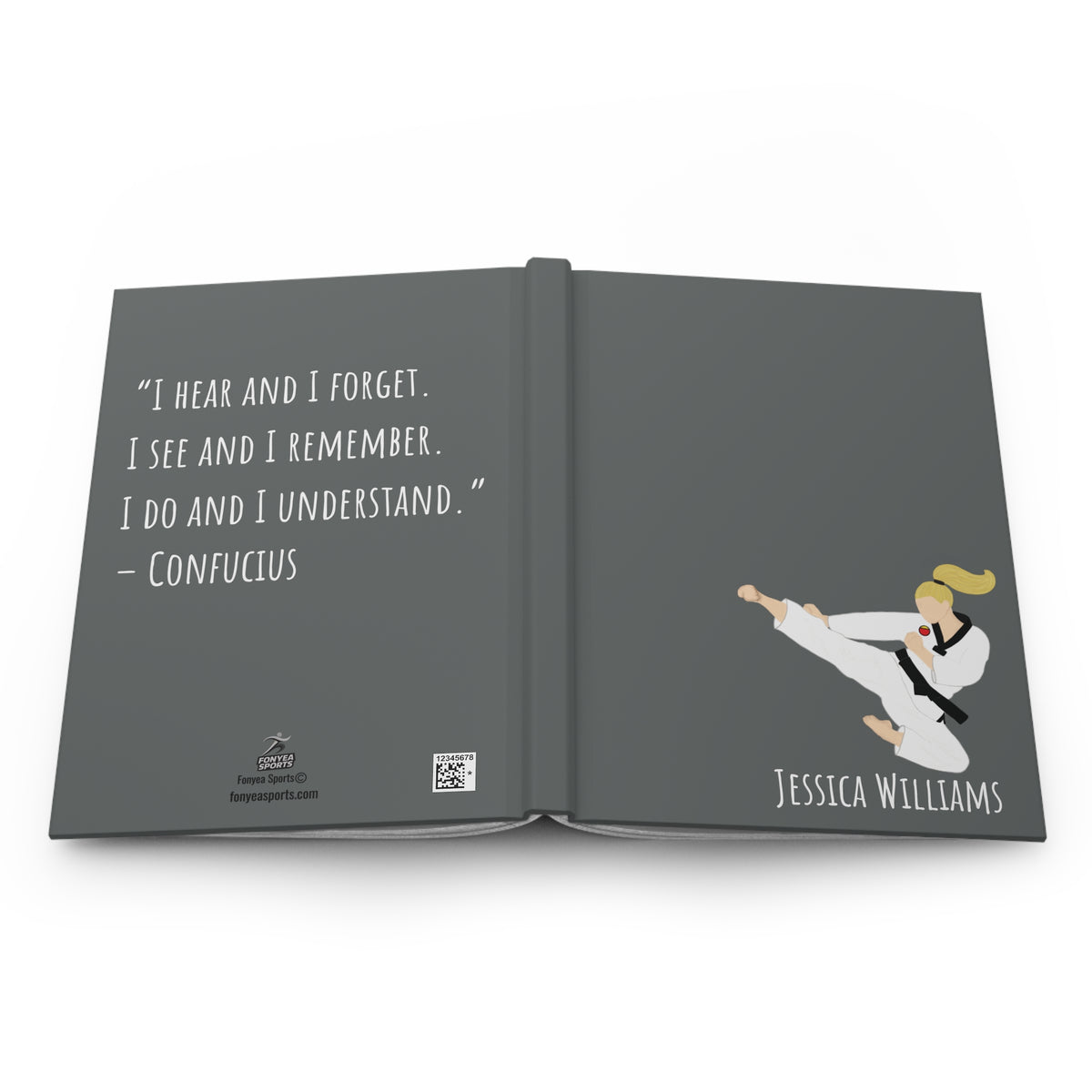 Martial Arts Girl Personalized Blank Lined Journal — Hardback Edition