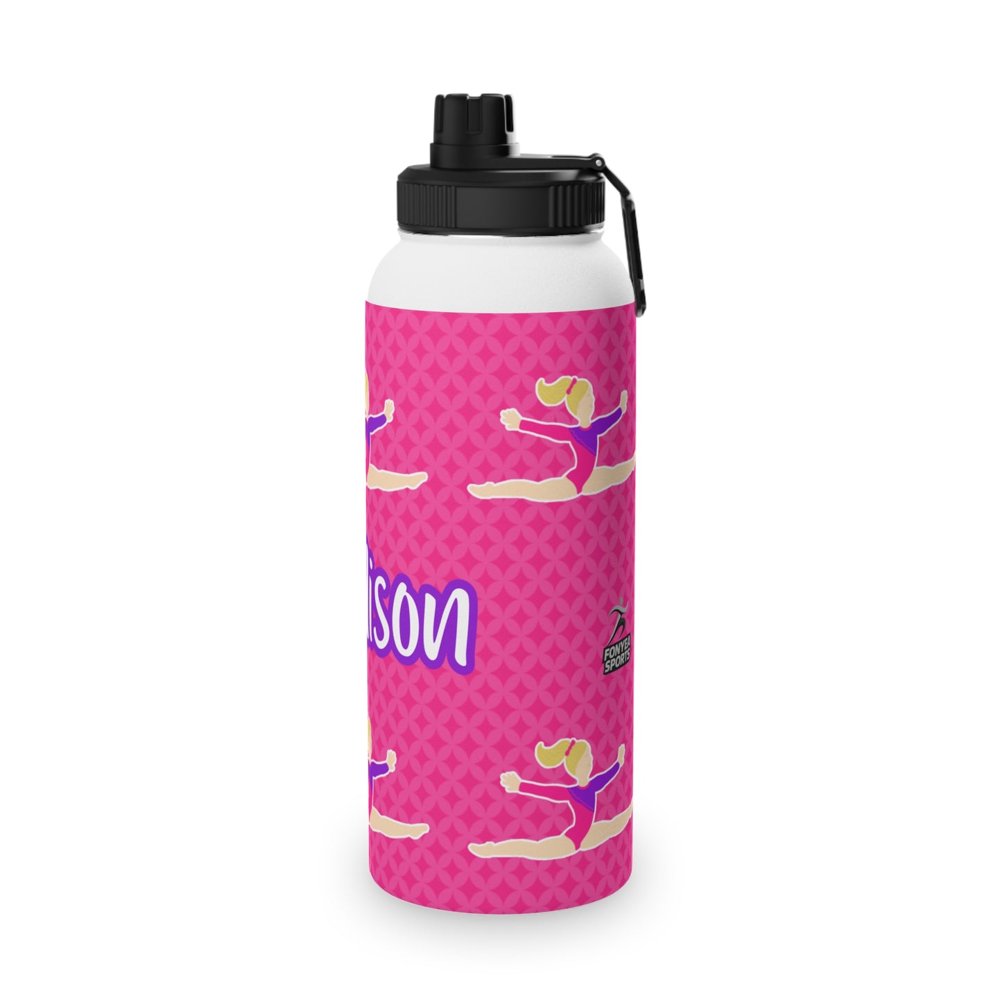 Fonyea Sports Water Bottle Gymnast Pink Personalized