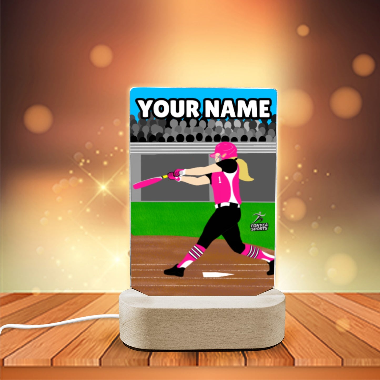 Fonyea Sports Softball Acrylic LED Night Light