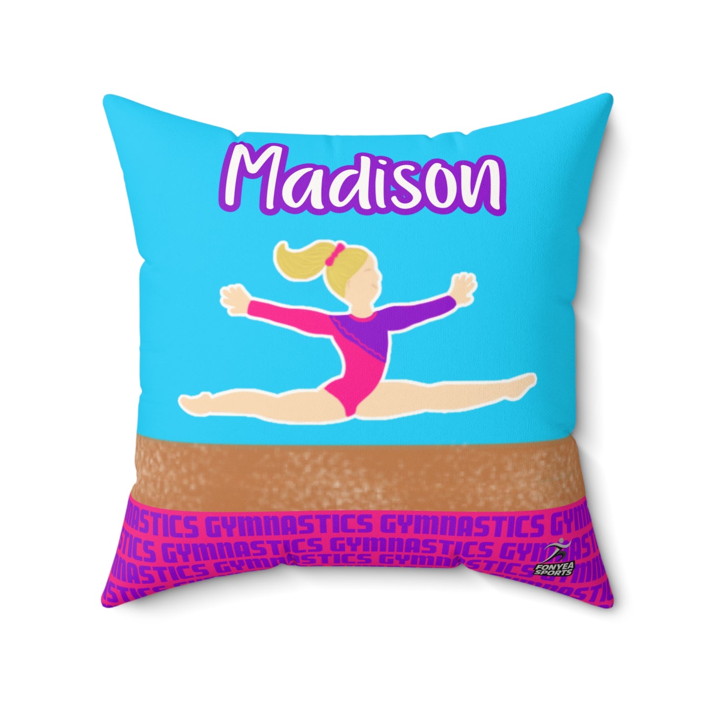 Fonyea Sports Gymnast Blue Pillow