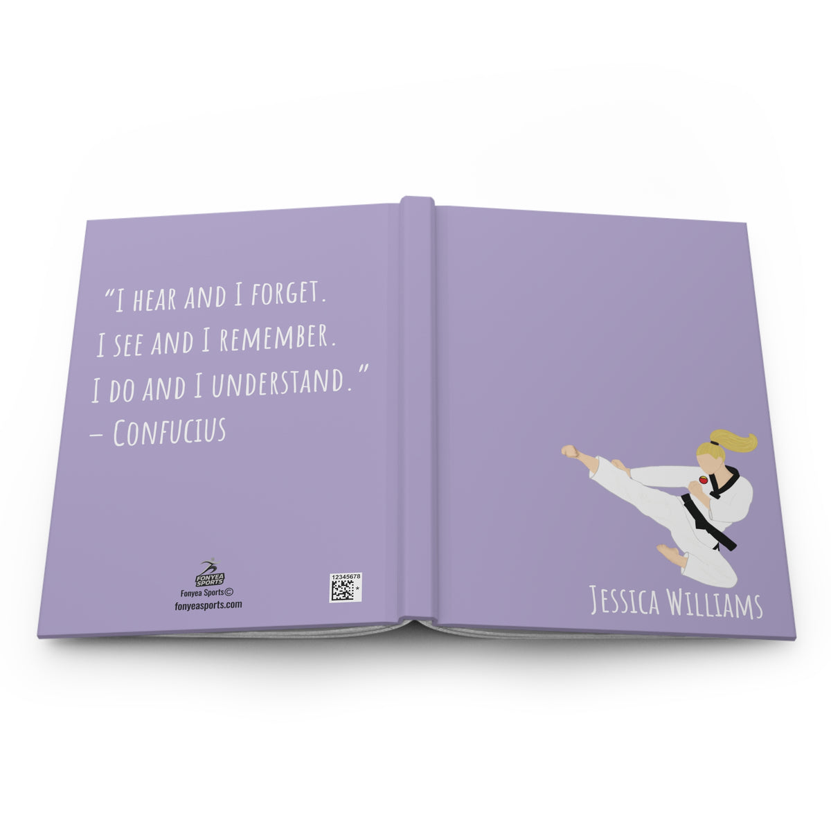 Martial Arts Girl Personalized Blank Lined Journal — Hardback Edition