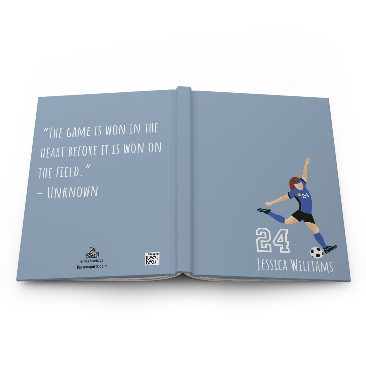 Soccer Girl Personalized Blank Lined Journal — Hardback Edition