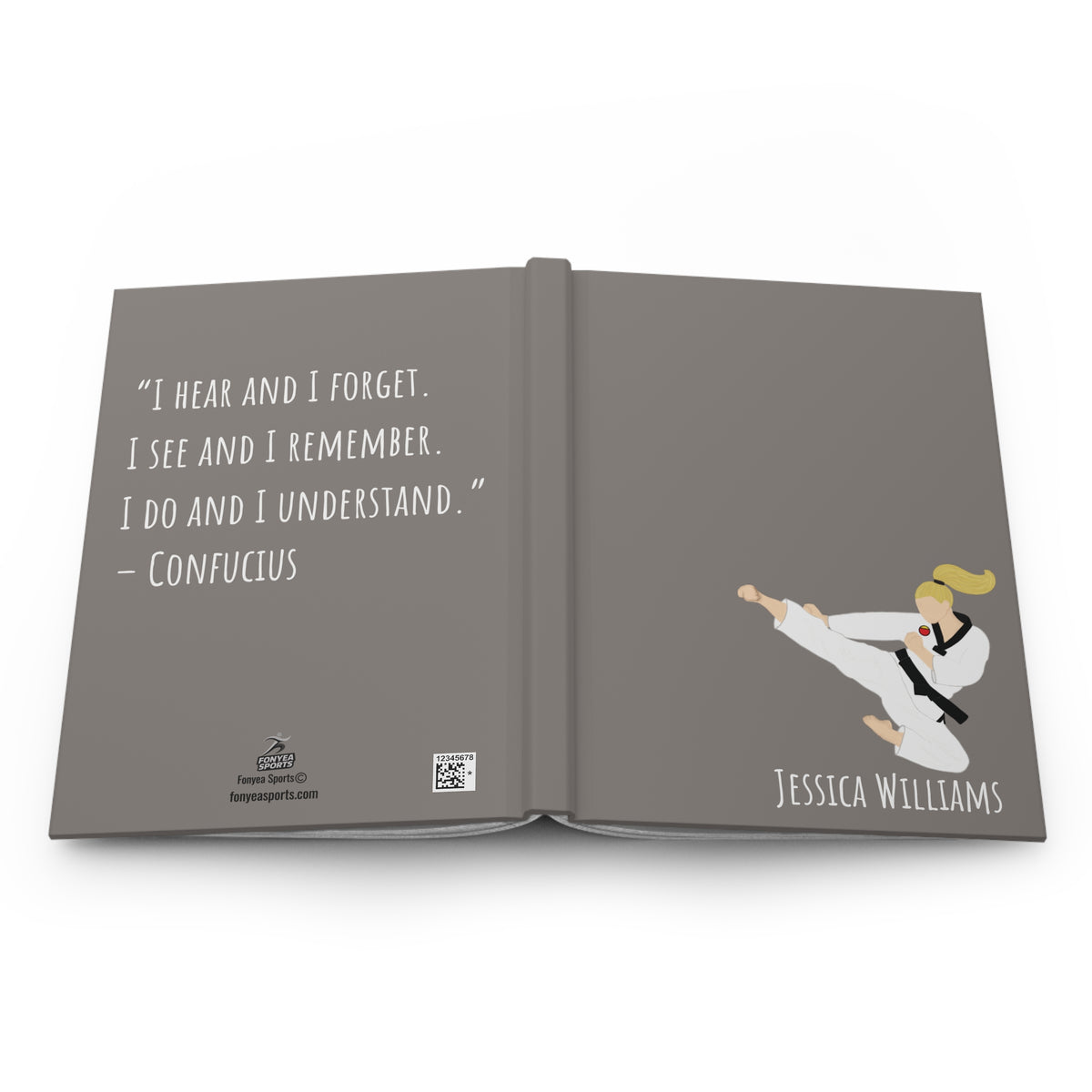 Martial Arts Girl Personalized Blank Lined Journal — Hardback Edition