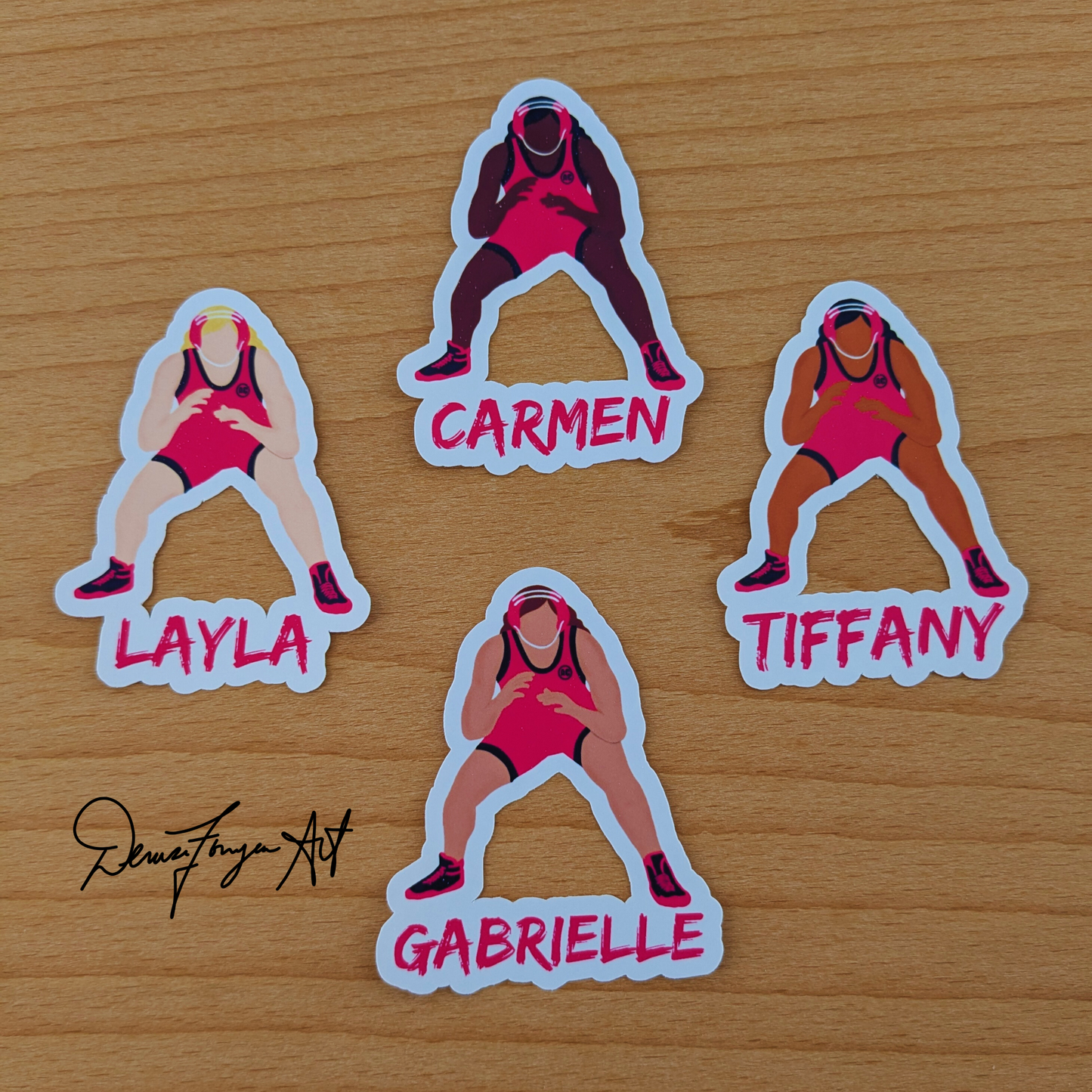 Fonyea Sports Wrestler Vinyl Water Bottle Laptop Decal Sticker (PICK SKIN TONE)