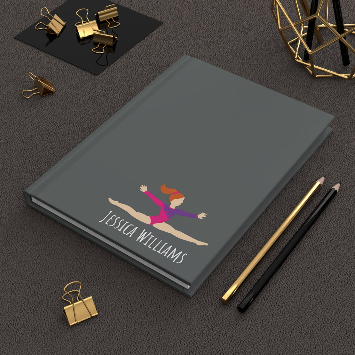 Gymnast Personalized Blank Lined Journal — Hardback Edition