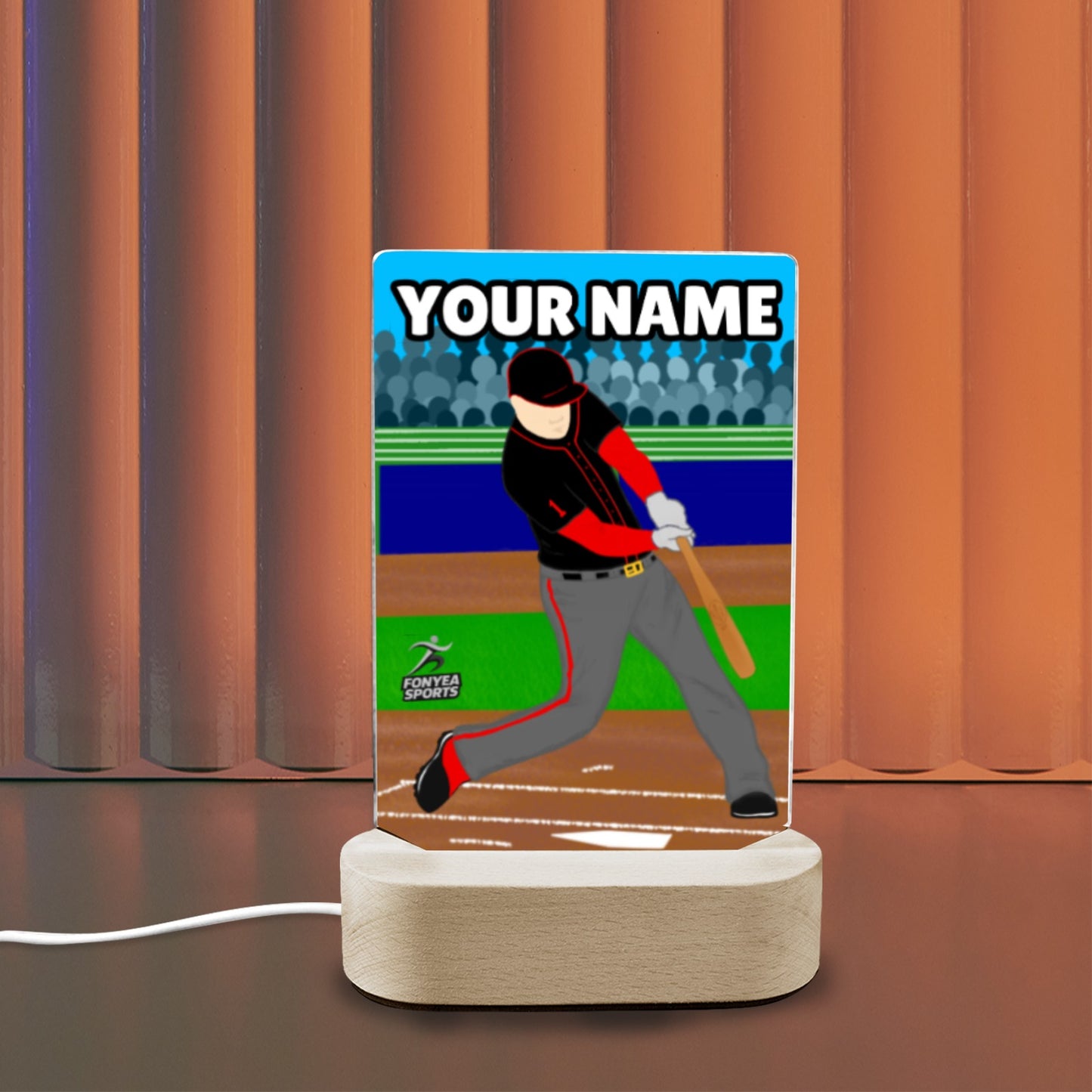 Fonyea Sports Baseball Acrylic LED Night Light