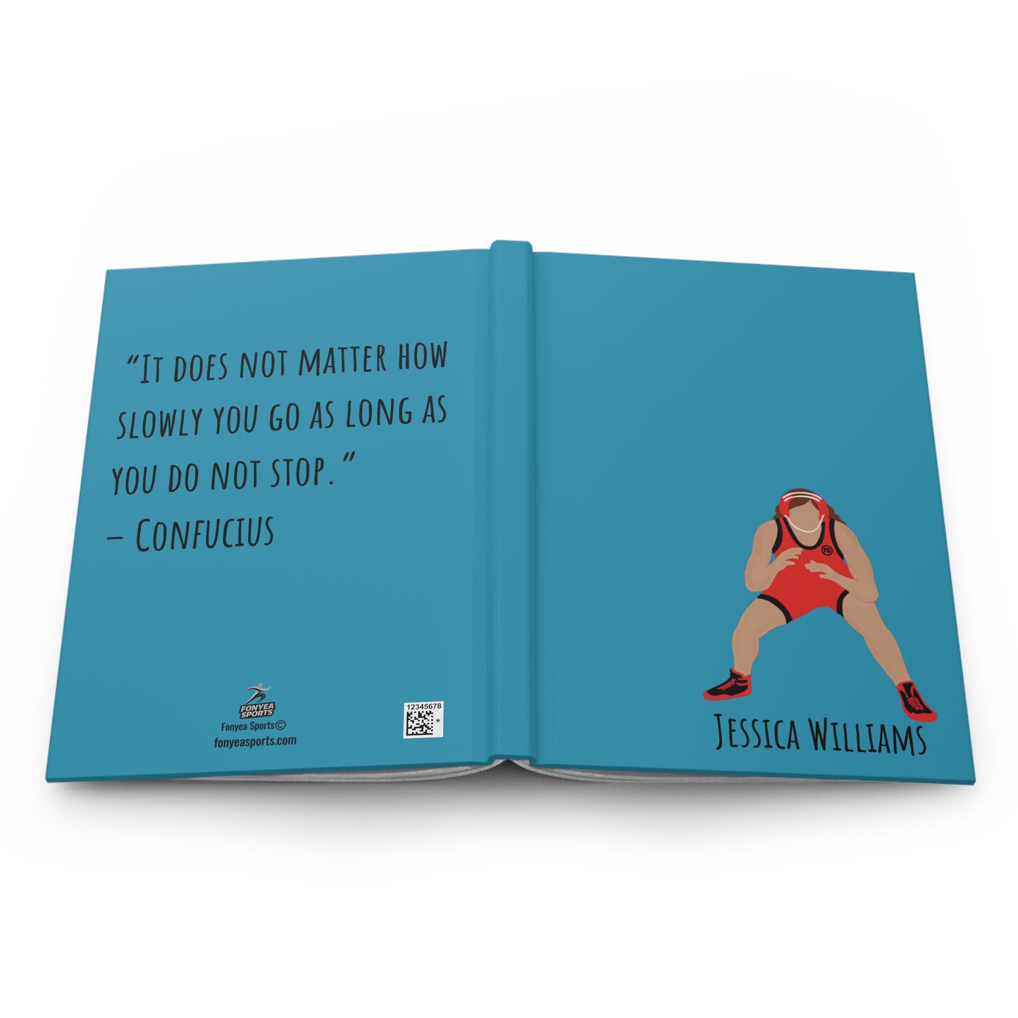 Personalized Wrestler Girl Hardcover Journal Matte, Fonyea Sports