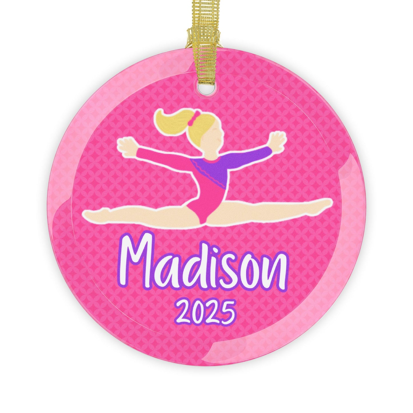 Personalized Gymnast, Gymnastics Glass Ornament, Fonyea Sports