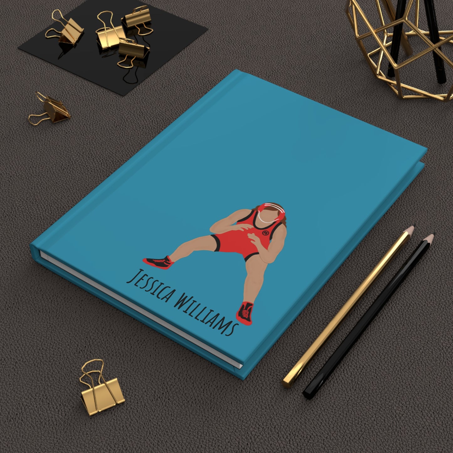Personalized Wrestler Girl Hardcover Journal Matte, Fonyea Sports