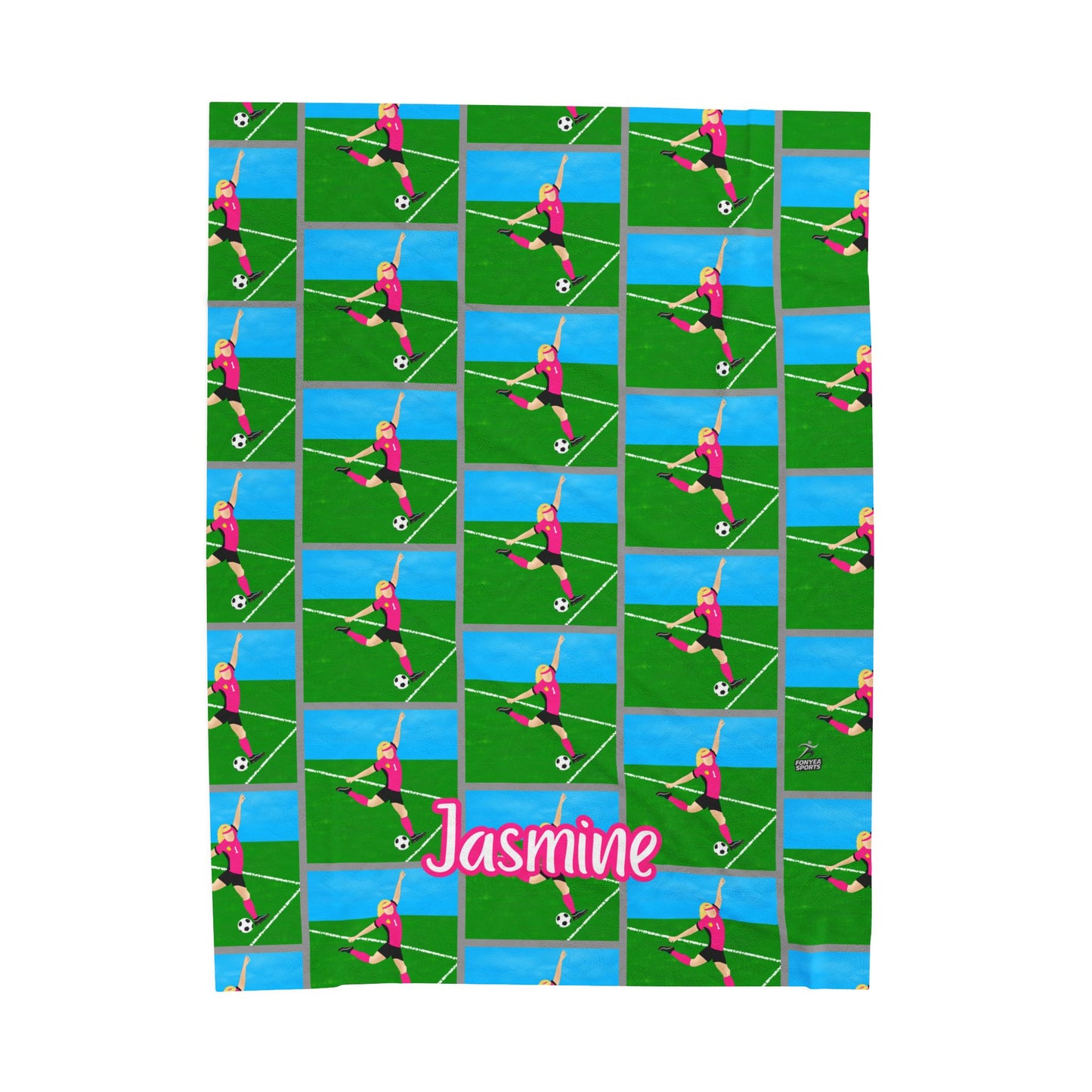 Fonyea Sports Soccer Girl Blanket (Three Sizes)