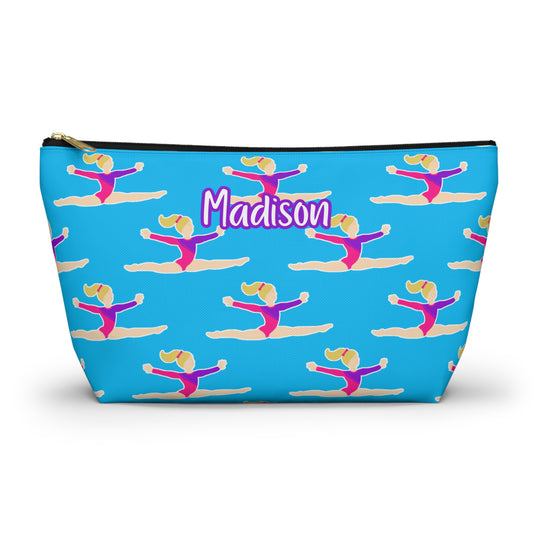 Fonyea Sports Gymnast Blue Accessory Makeup Pouch Bag