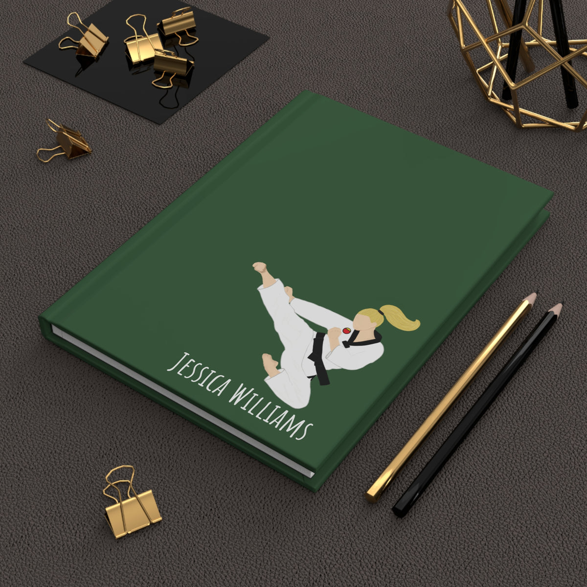 Martial Arts Girl Personalized Blank Lined Journal — Hardback Edition