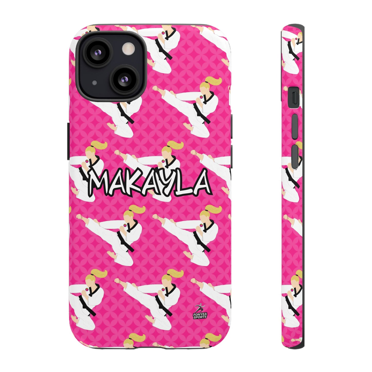 Personalized Martial Arts Taekwondo Karate Girl Tough Phone Case, Fonyea Sports