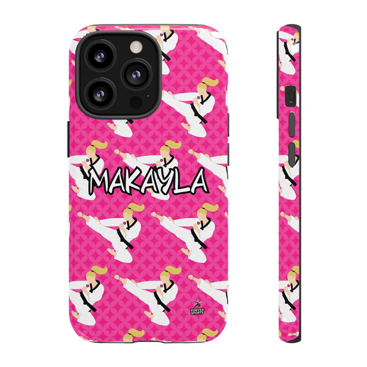 Personalized Martial Arts Taekwondo Karate Girl Tough Phone Case, Fonyea Sports
