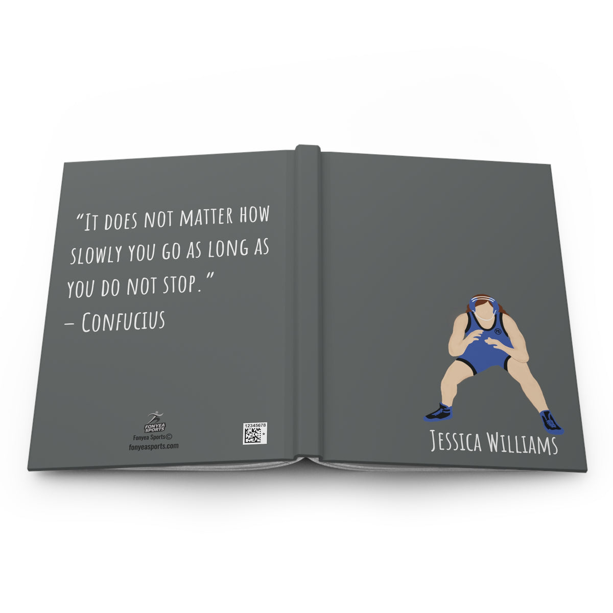 Wrestler Girl Personalized Blank Lined Journal — Hardback Edition