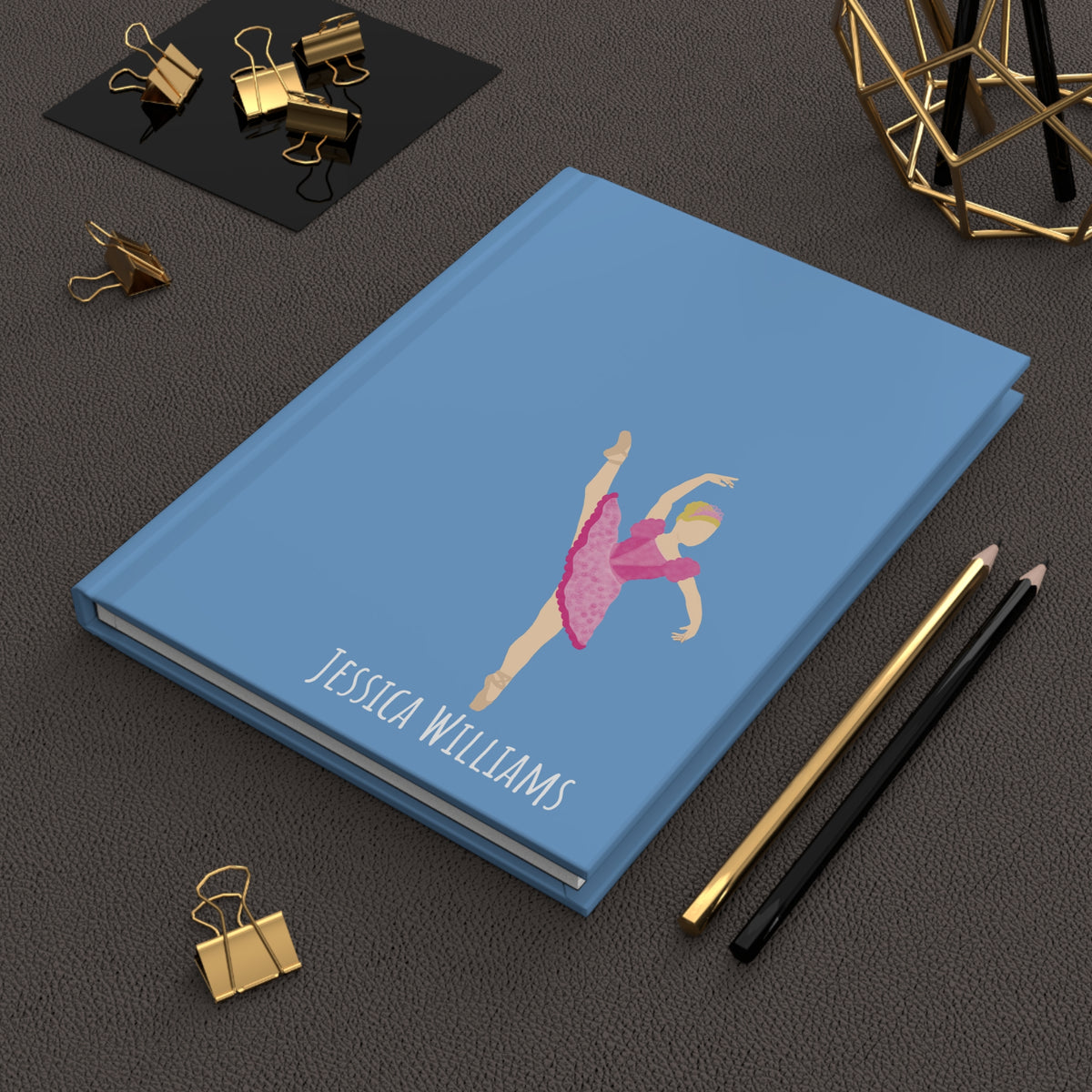 Dancer Ballerina Personalized Blank Lined Journal — Hardback Edition