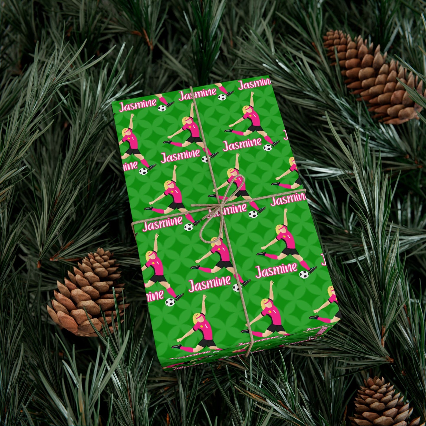 Personalized Soccer Girl Wrapping Paper, Fonyea Sports