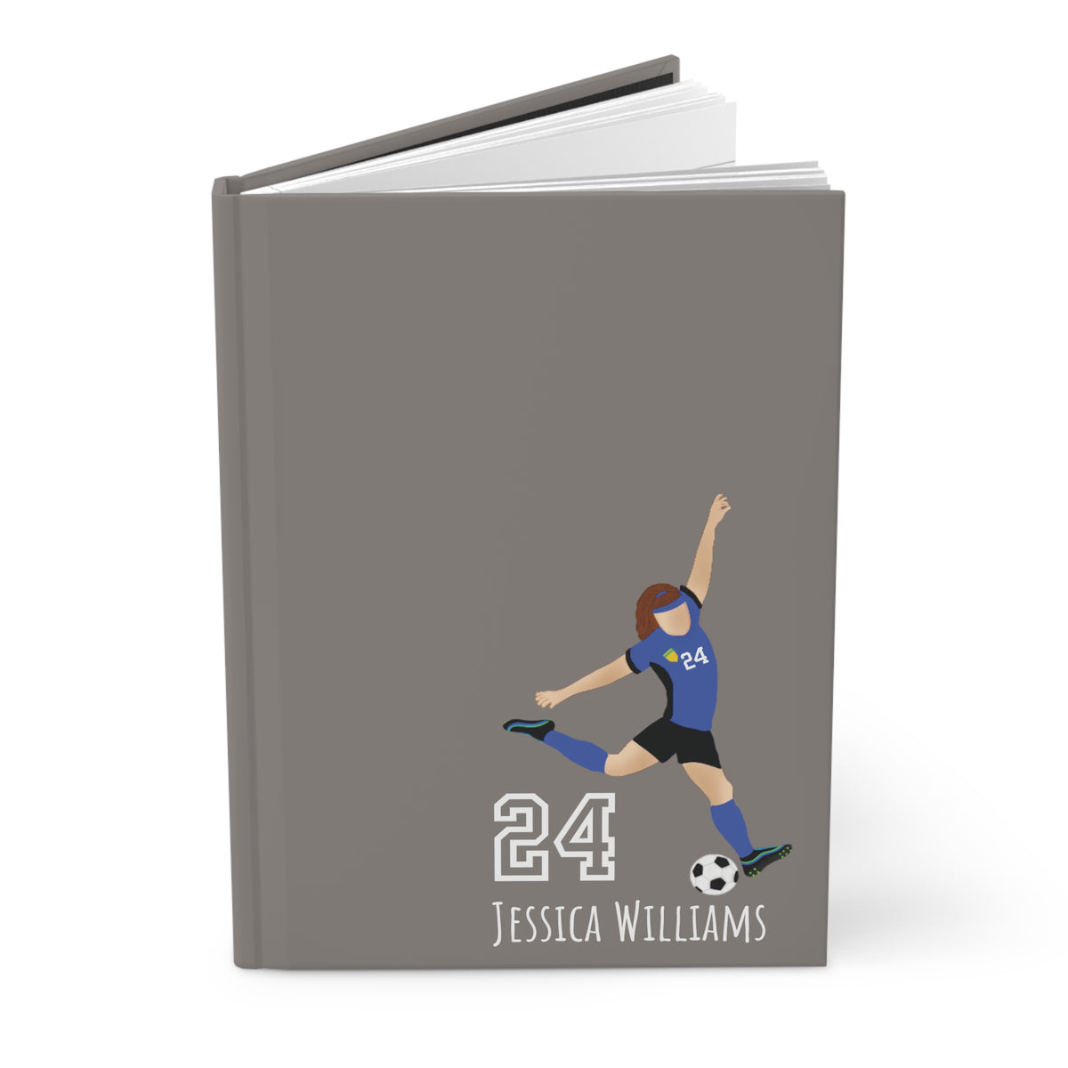 Soccer Girl Personalized Blank Lined Journal — Hardback Edition