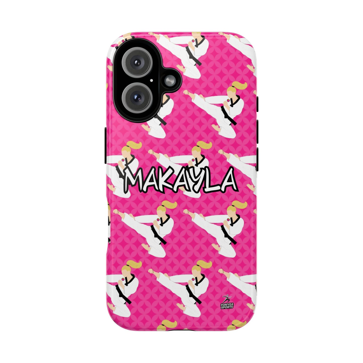 Personalized Martial Arts Taekwondo Karate Girl Tough Phone Case, Fonyea Sports