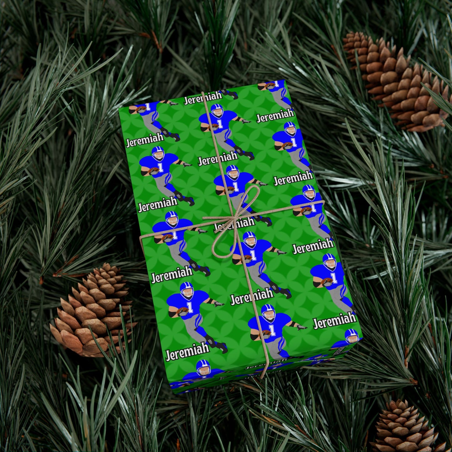 Personalized Football Green Wrapping Paper, Fonyea Sports