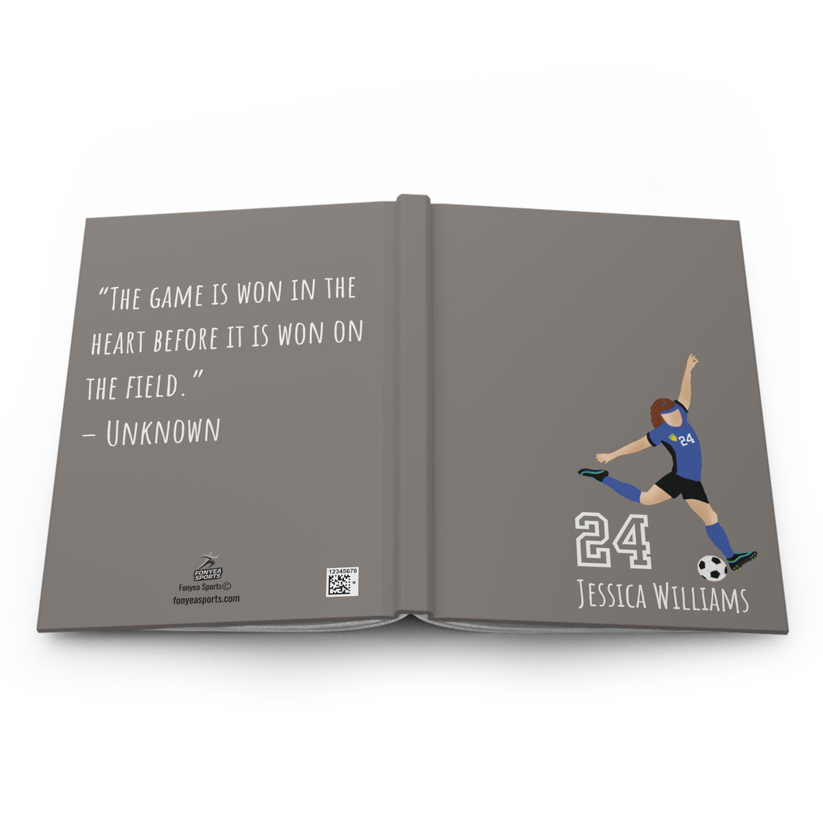 Soccer Girl Personalized Blank Lined Journal — Hardback Edition