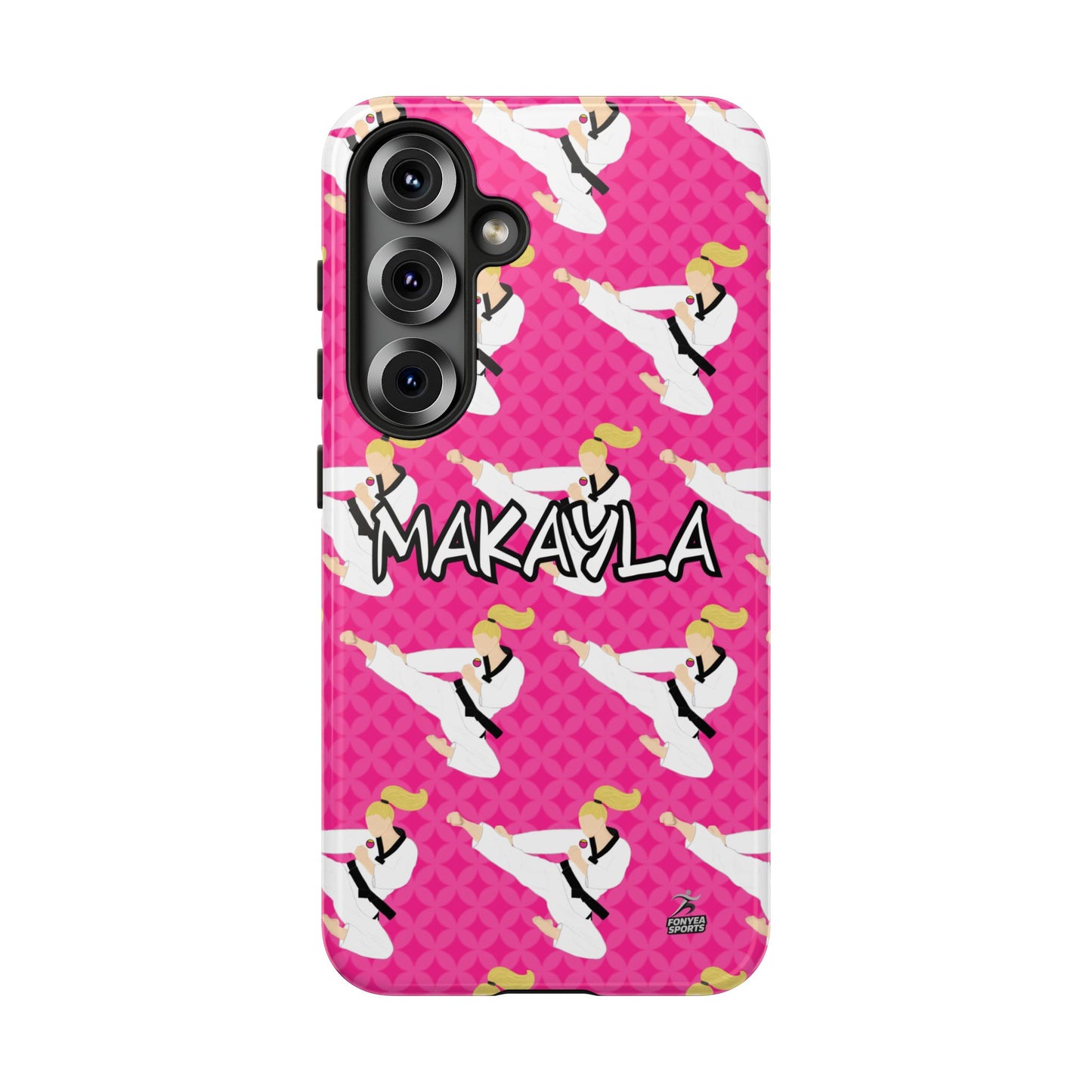 Personalized Martial Arts Taekwondo Karate Girl Tough Phone Case, Fonyea Sports