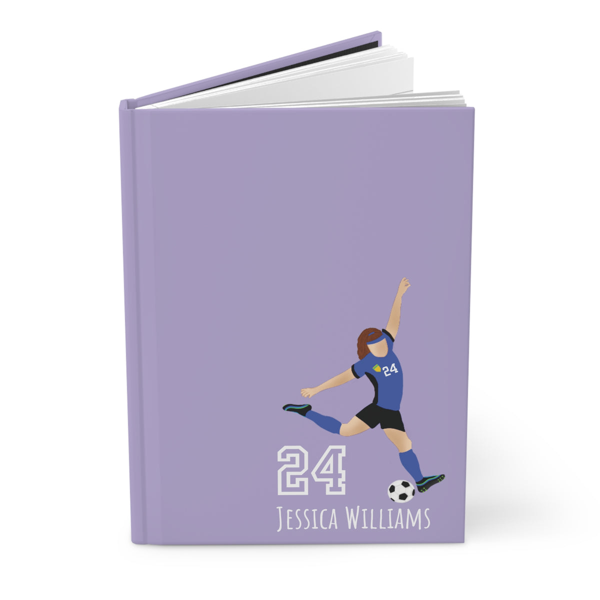 Soccer Girl Personalized Blank Lined Journal — Hardback Edition