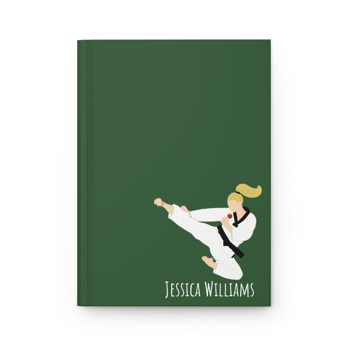 Martial Arts Girl Personalized Blank Lined Journal — Hardback Edition