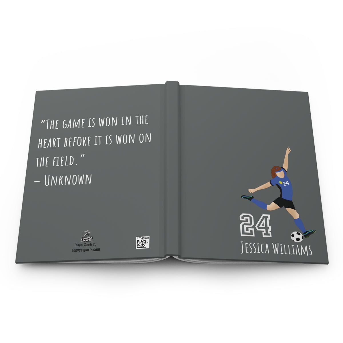 Soccer Girl Personalized Blank Lined Journal — Hardback Edition