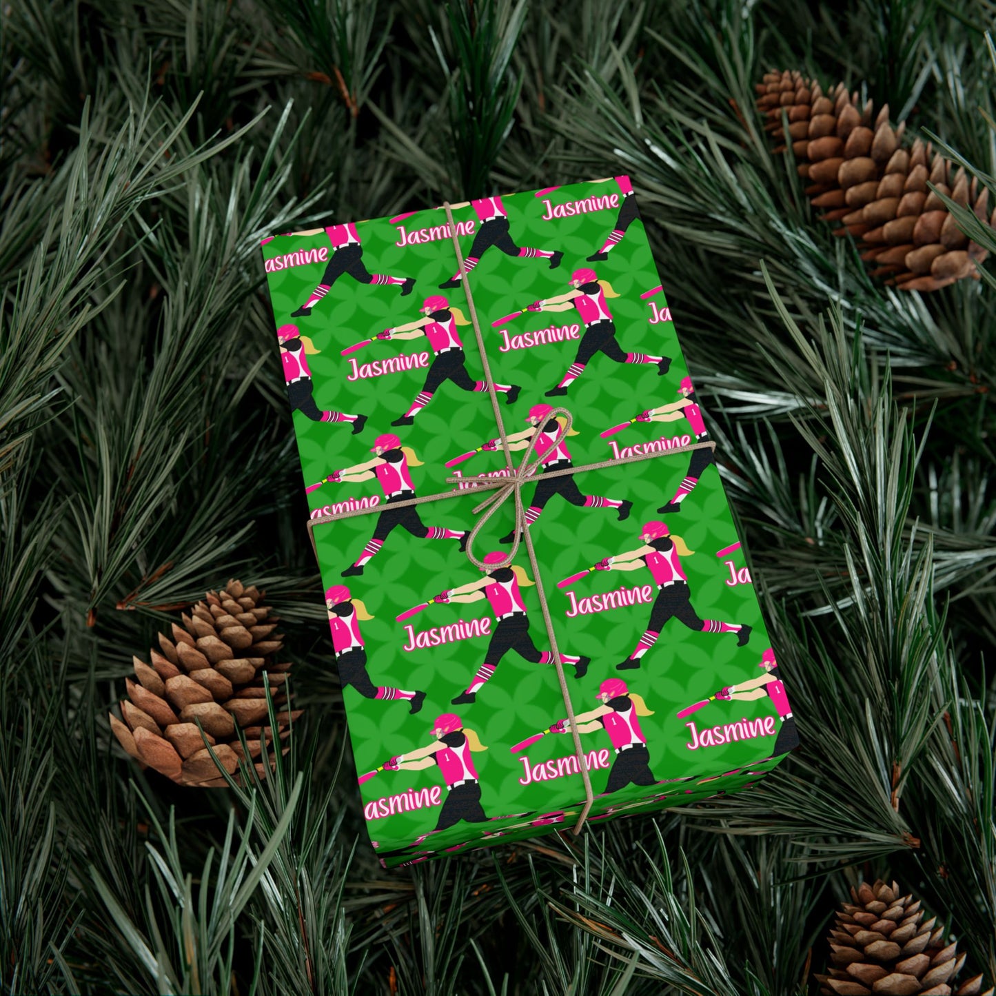 Personalized Softball Wrapping Paper, Fonyea Sports