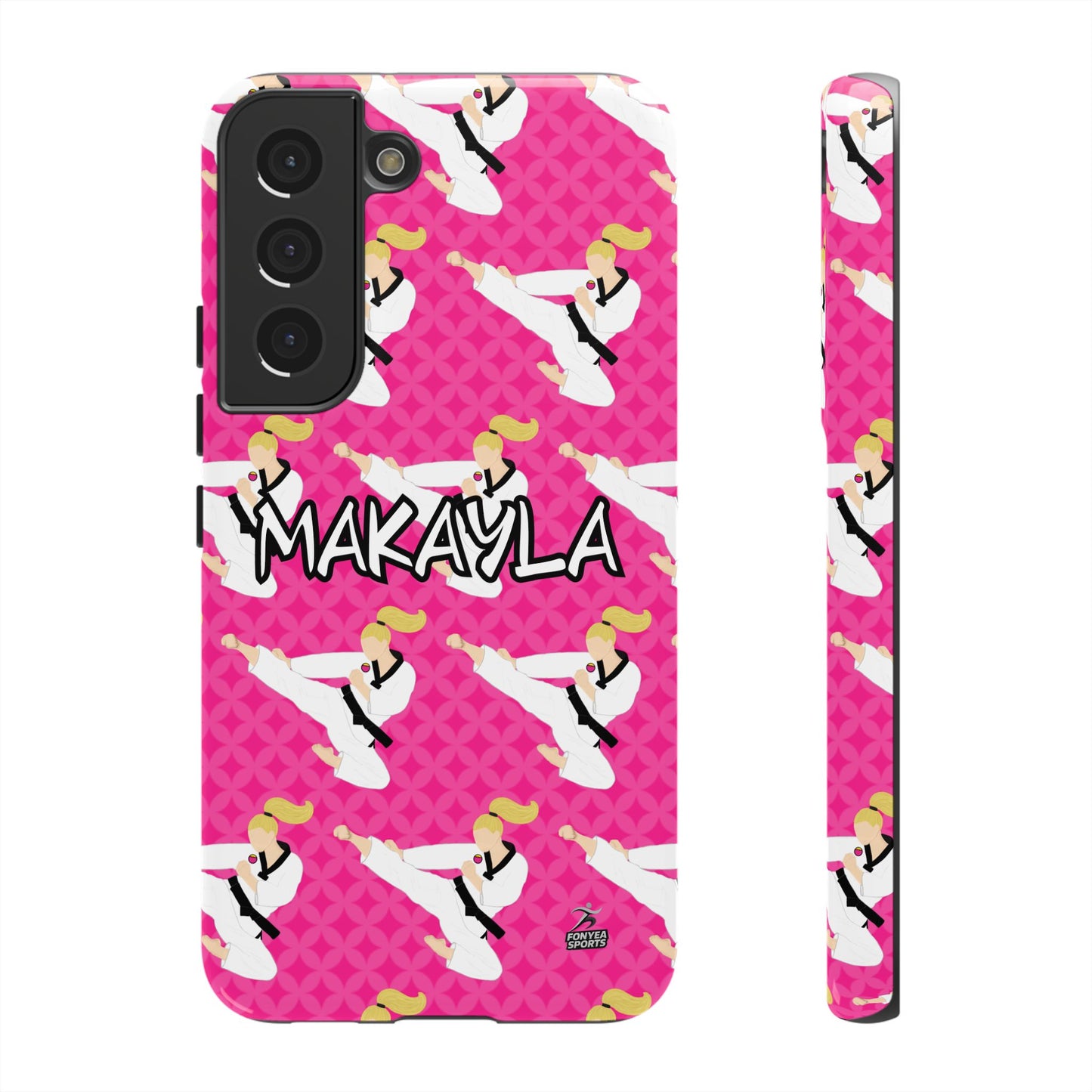 Personalized Martial Arts Taekwondo Karate Girl Tough Phone Case, Fonyea Sports