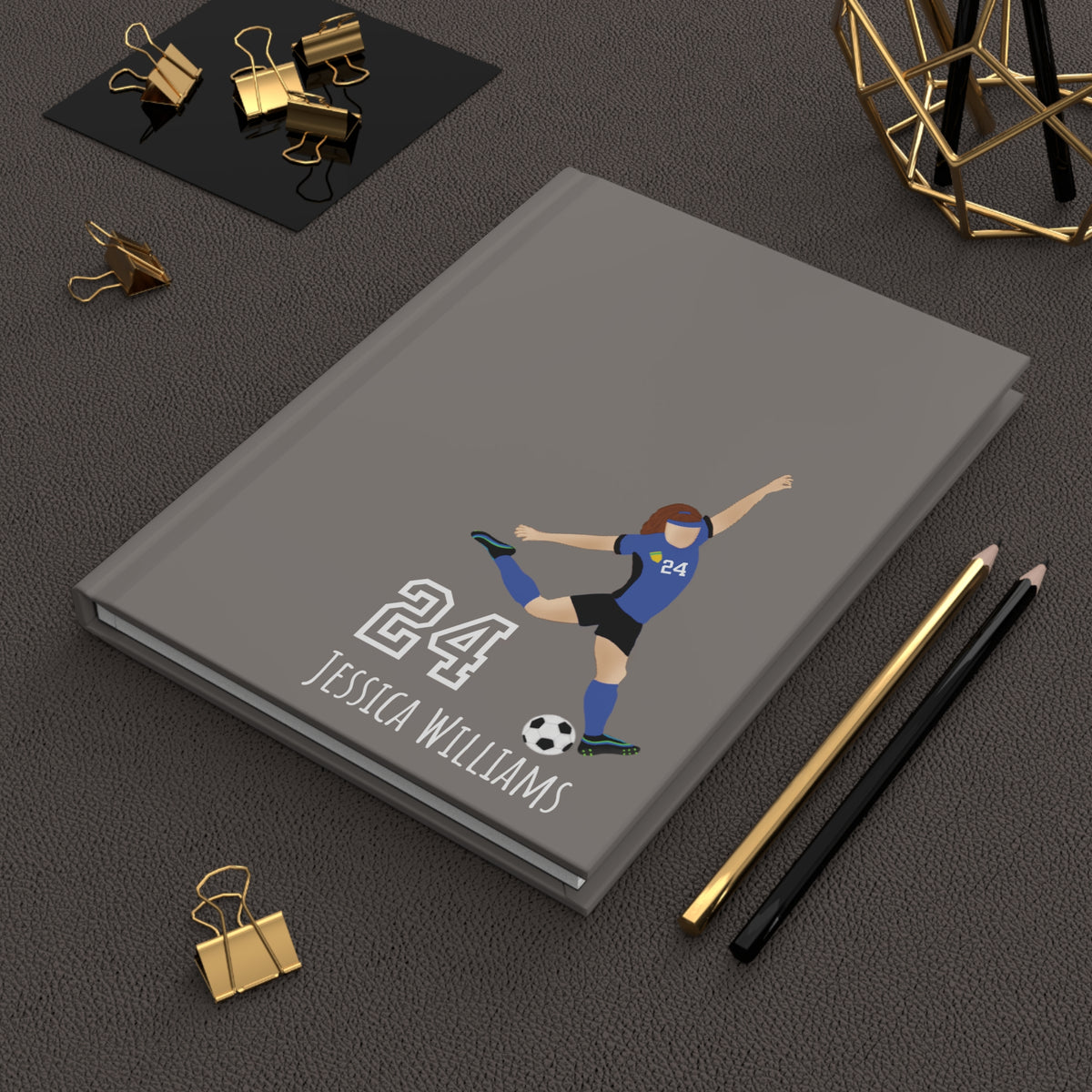 Soccer Girl Personalized Blank Lined Journal — Hardback Edition