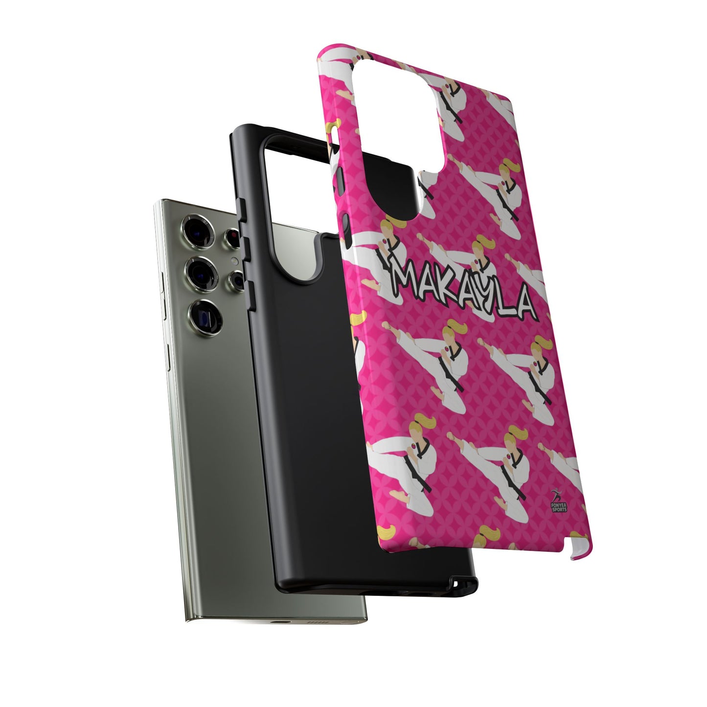 Personalized Martial Arts Taekwondo Karate Girl Tough Phone Case, Fonyea Sports