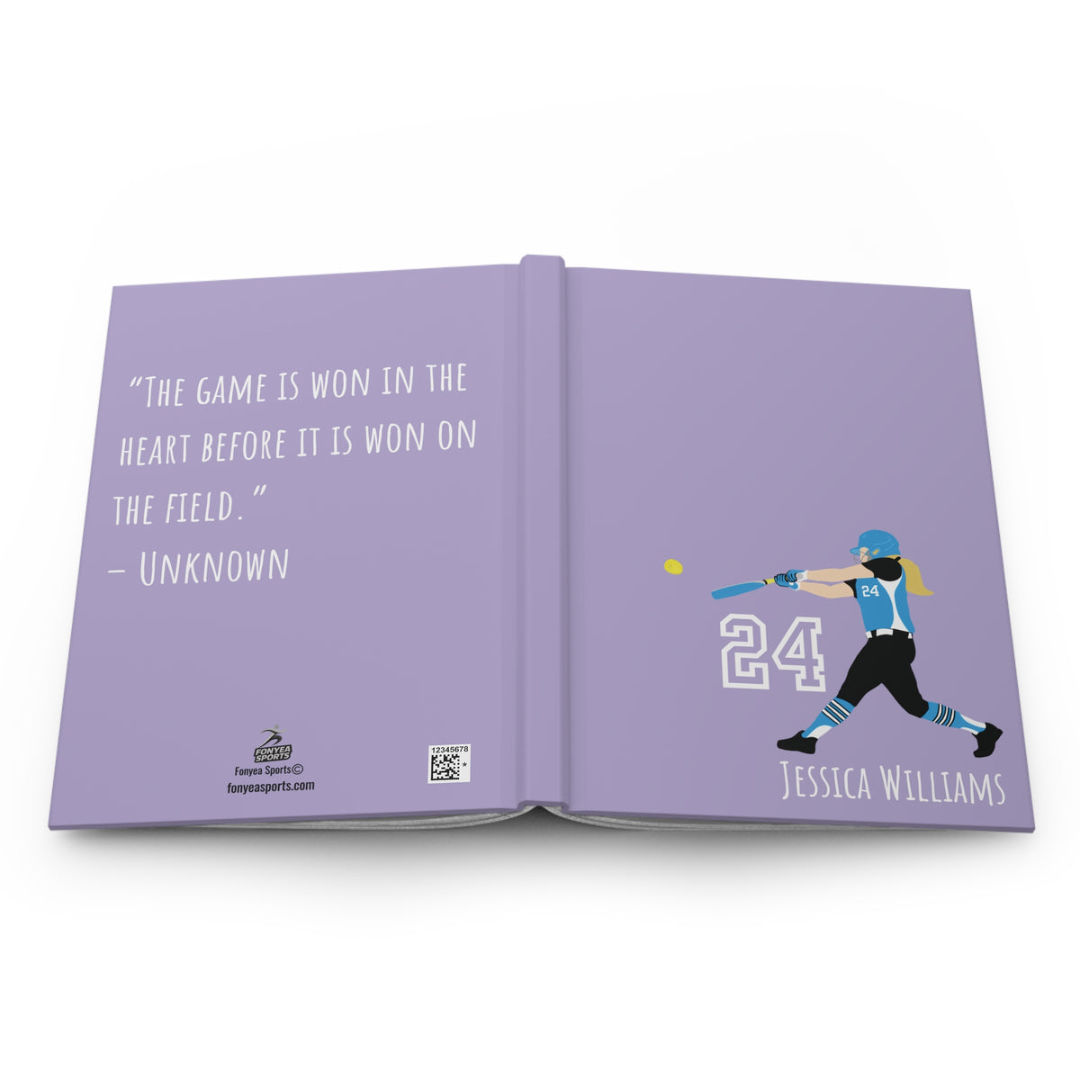 Softball Girl Personalized Blank Lined Journal — Hardback Edition