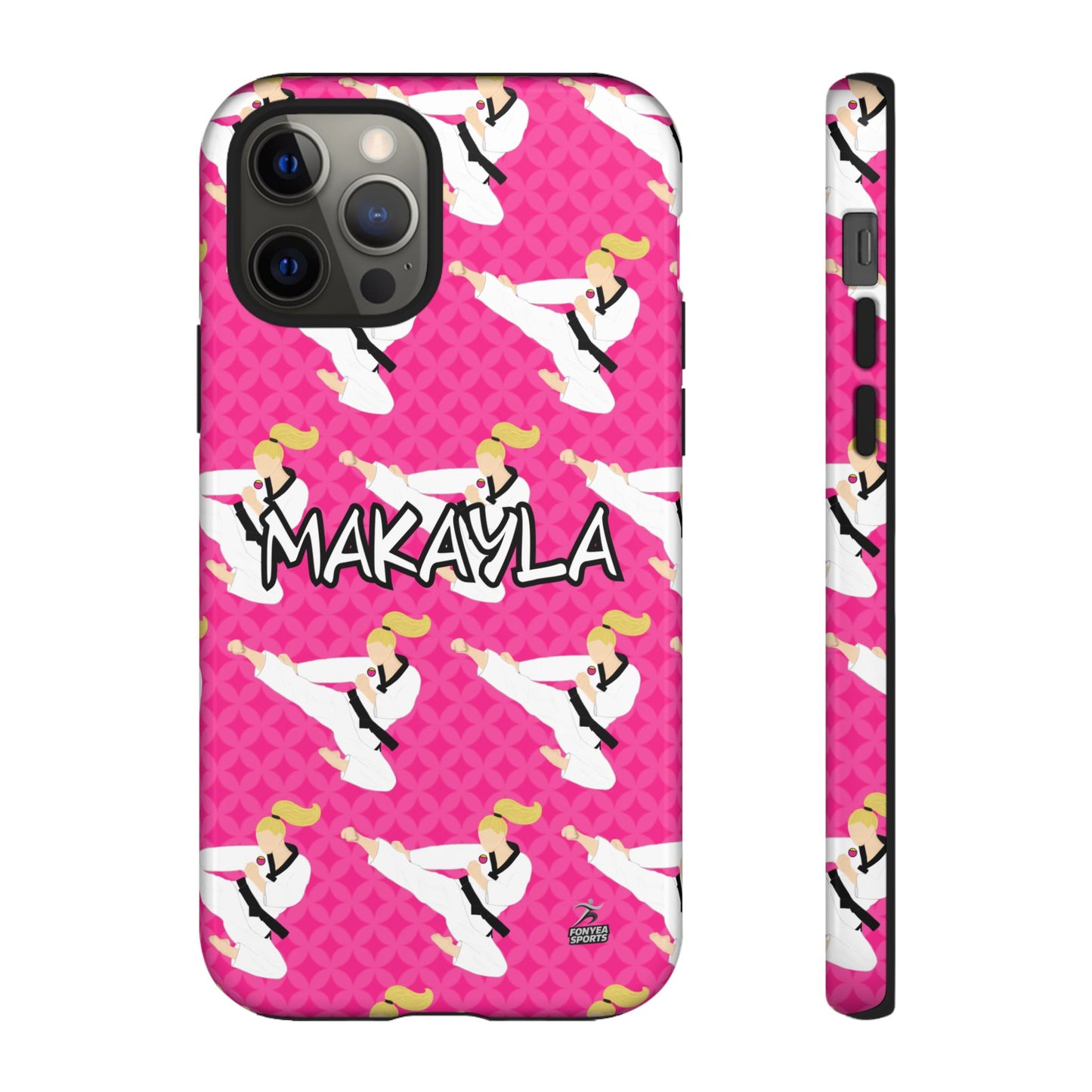 Personalized Martial Arts Taekwondo Karate Girl Tough Phone Case, Fonyea Sports