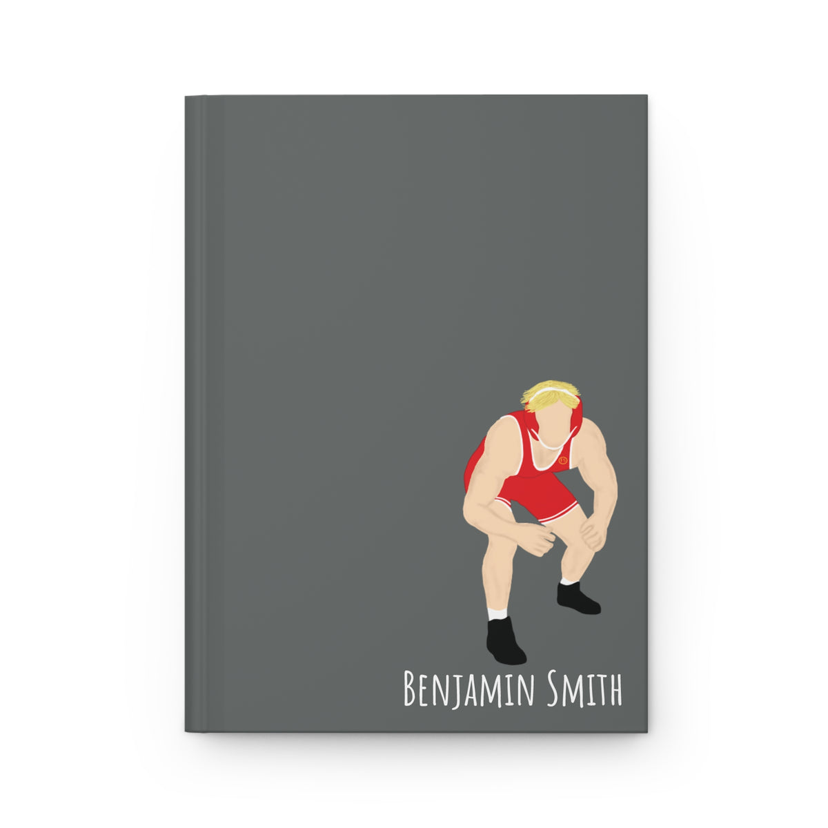 Wrestler Boy Personalized Blank Lined Journal — Hardback Edition