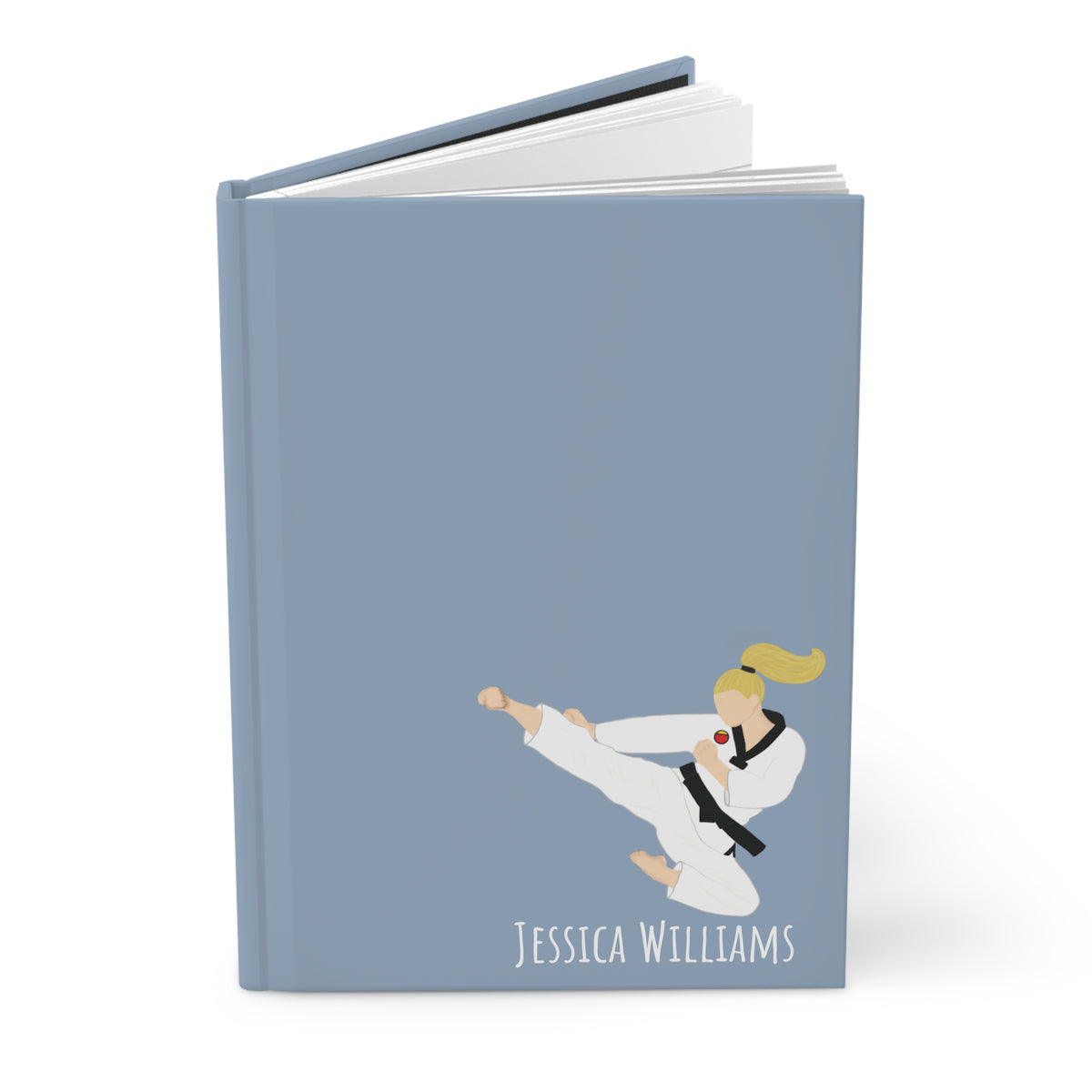 Martial Arts Girl Personalized Blank Lined Journal — Hardback Edition
