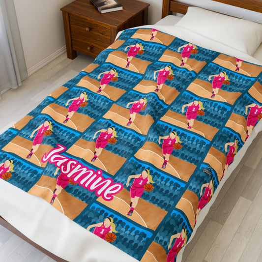 Fonyea Sports Basketball Girl Blanket (Three Sizes)