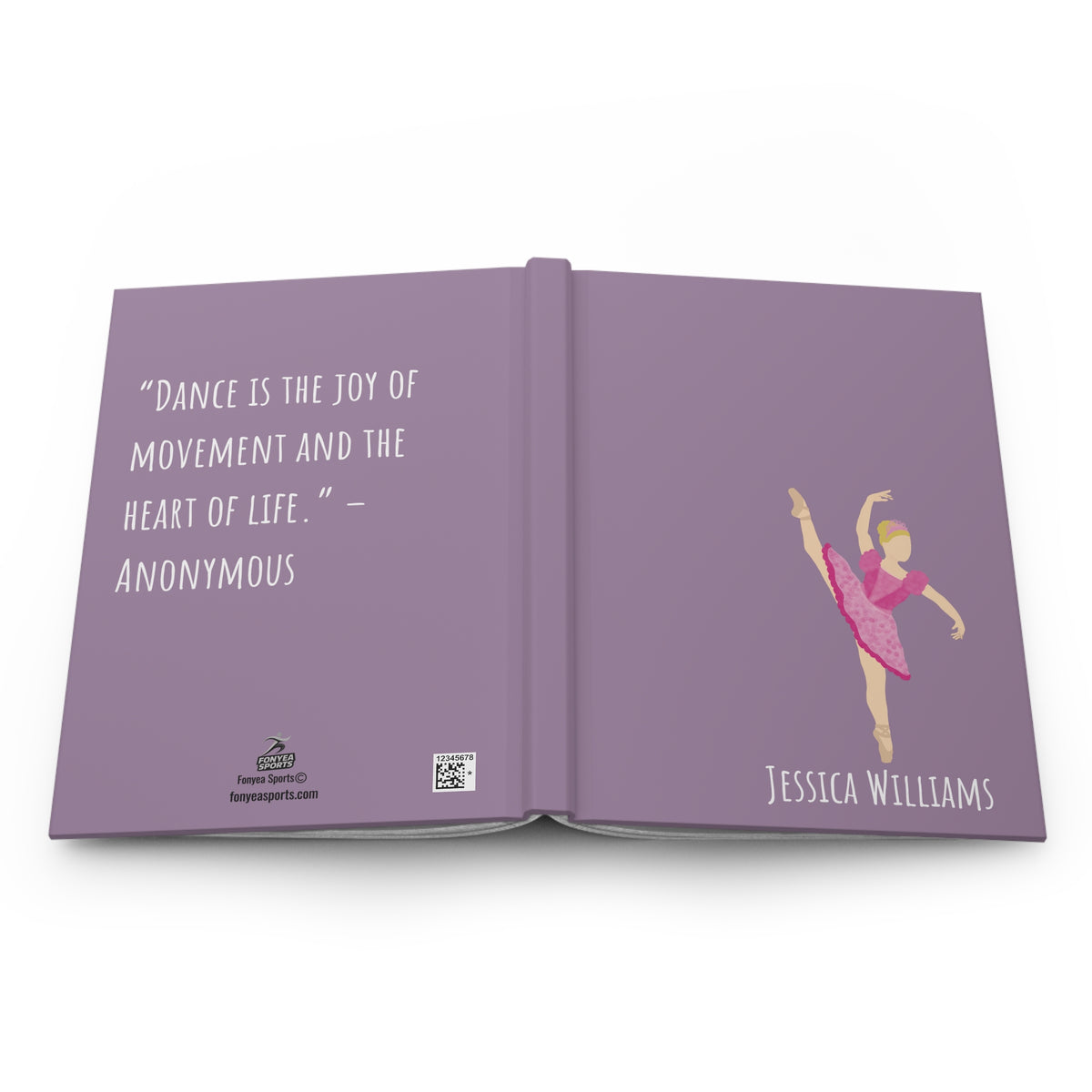 Dancer Ballerina Personalized Blank Lined Journal — Hardback Edition