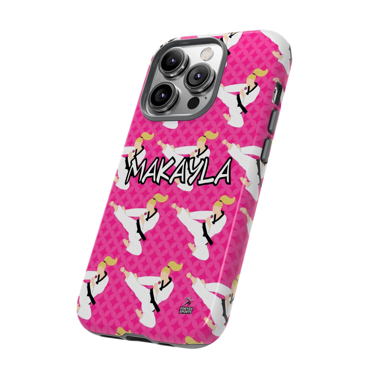 Personalized Martial Arts Taekwondo Karate Girl Tough Phone Case, Fonyea Sports