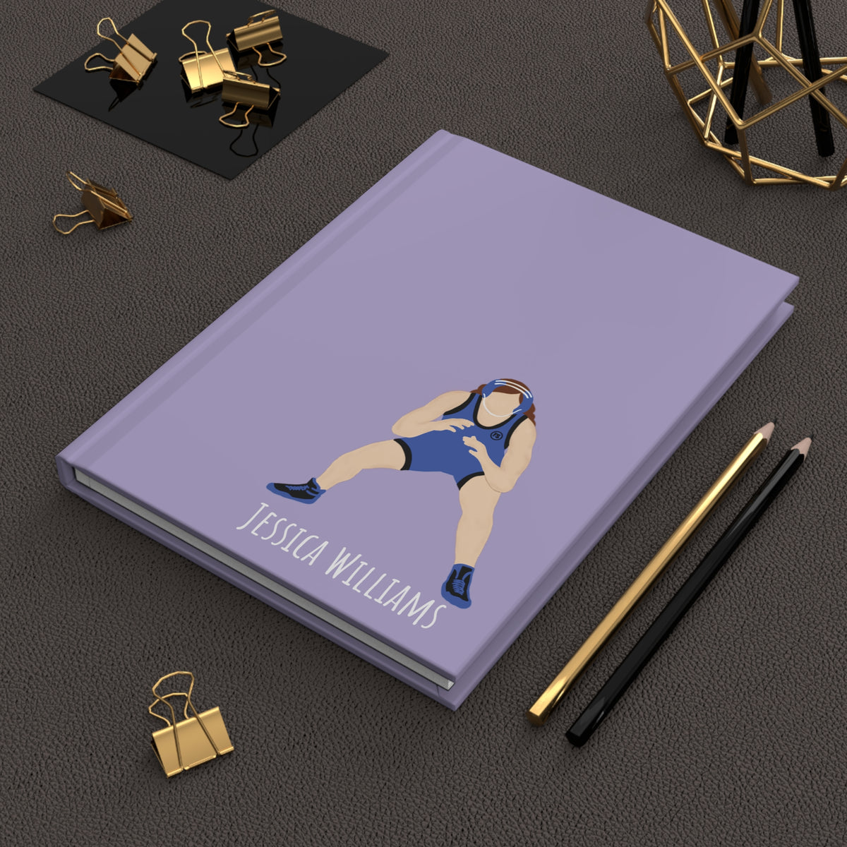 Wrestler Girl Personalized Blank Lined Journal — Hardback Edition