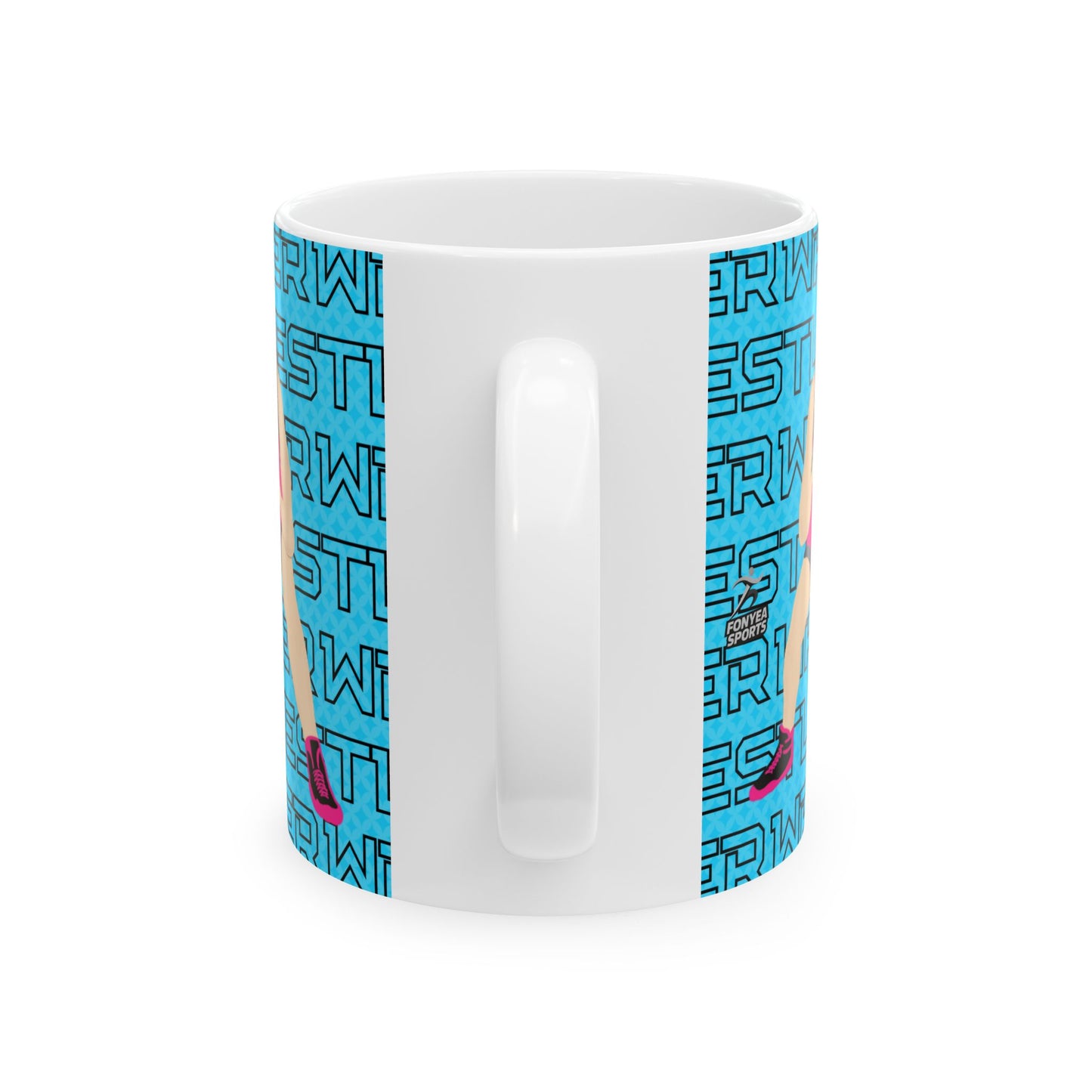 Girl Wrestler Coach Gift Ceramic Mug — Personalized 11oz/15oz Fonyea Sports