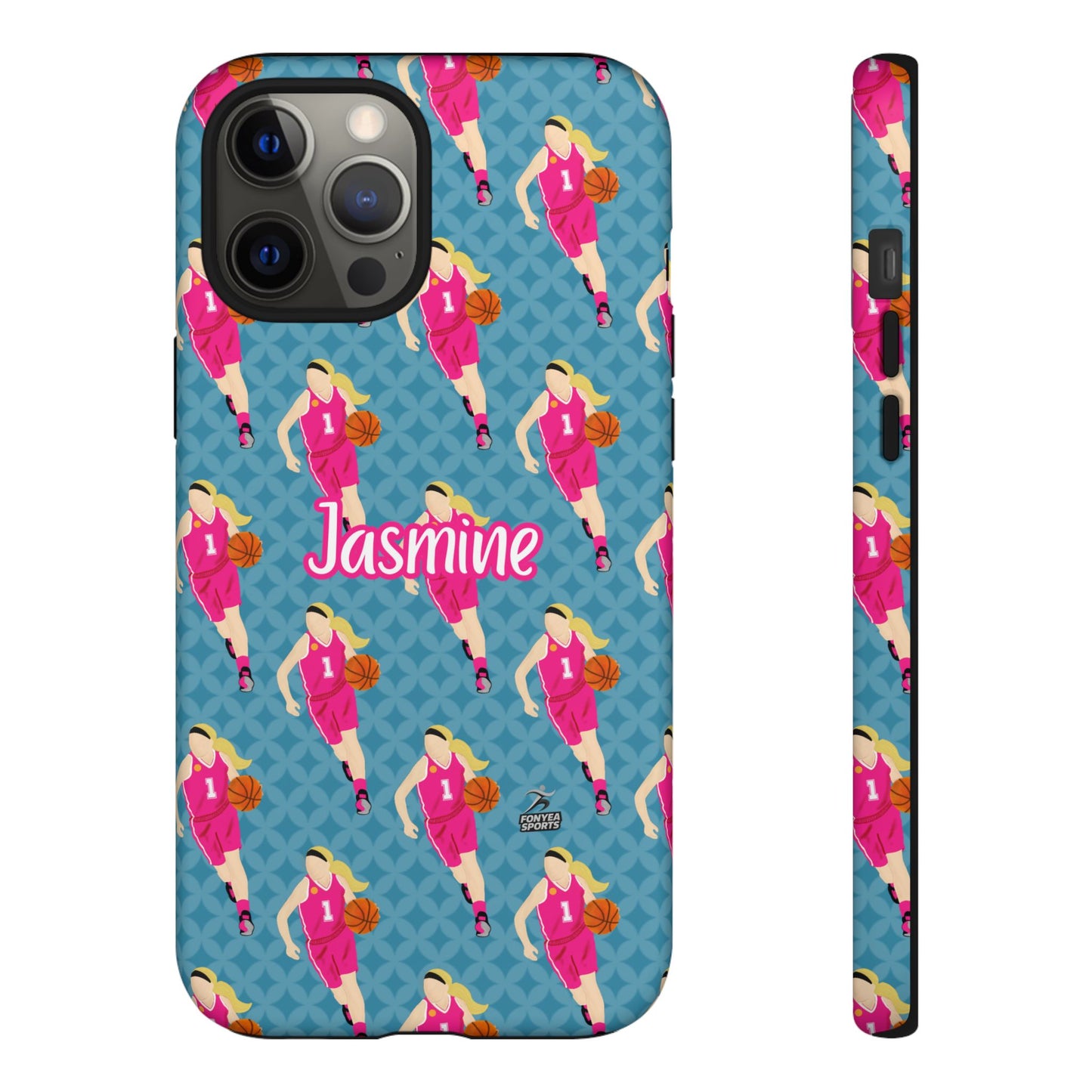 Personalized Basketball Girl Tough Phone Case, Fonyea Sports