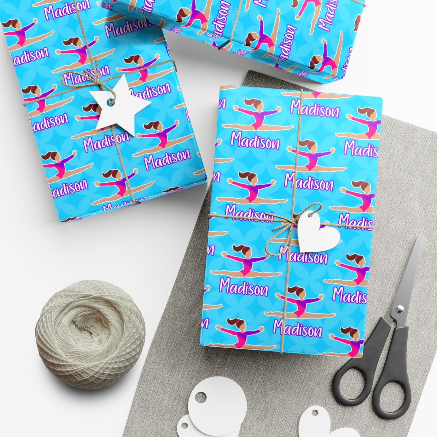 Personalized Gymnast Wrapping Paper, Fonyea Sports