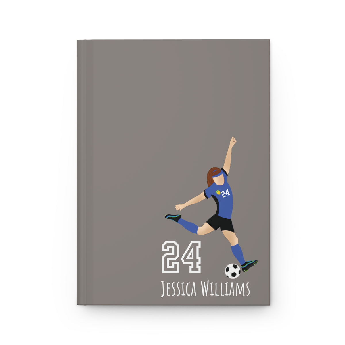 Soccer Girl Personalized Blank Lined Journal — Hardback Edition