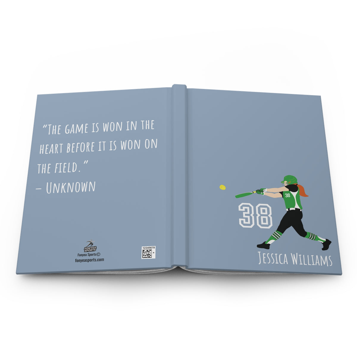 Softball Girl Personalized Blank Lined Journal — Hardback Edition